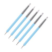 Huarong outils de manucure de luxe 1PC serti 2 voies Nail Art stylo à pointiller Silicone souple tourbillon acier strass professionnel bricolage utilisation