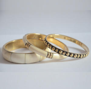 Modern Traditional Handmade Gold-Plated Polished Brass Round <b>Bangle</b> Antique Tribal Fusion Fashion Jewelry - Product Image 4