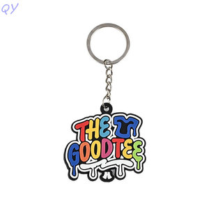 QY Customized pvc cartoon soft rubber keychains American-style colorful letter three-dimensional pendants - Product Image 2