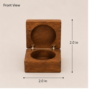 Boîte à bagues en bois, design minimaliste carré, durable, décoration intérieure, rangement pour table de salon - Product Image 3