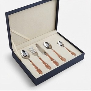 Juego de Cubiertos Modernos de Acero Inoxidable con Acabado Espejo, Aptos para Lavavajillas, Diseño con Mango de Cobre, para Bodas - Product Image 6