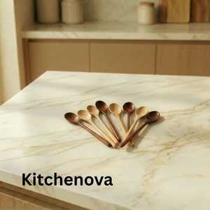 Wooden <b>Spoon</b> Set Long Handle Serving <b>Spoons</b> Stirring Soup Tea <b>Coffee</b> Kitchen Tableware - Product Image 3