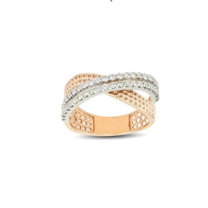 แหวนแต่งงานเพชรธรรมชาติ 0.65 กะรัต สองแถว ทองคำชมพู 14K |   ของขวัญเครื่องประดับหรูหราแบบซ้อนกันได้สำหรับผู้หญิงในวันครบรอบ - Product Image 2