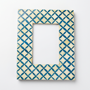 Cadre photo artisanal en os incrusté, motif losanges, pour table, fabrication sur mesure OEM/ODM, vente en gros DECORYUG - Product Image 1