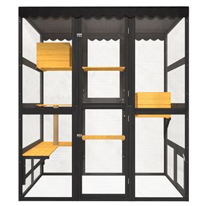 Recinto per Gatti Multiuso Interno/Esterno, Grande Casetta in Legno con Finestra per 2 Gatti o Più - Product Image 5