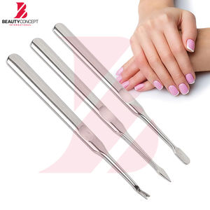 Pousse-cuticules et coupe-cuticules, 3 pièces, en acier inoxydable, professionnel, pour manucure - Product Image 6