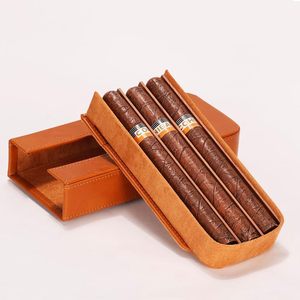 Estuche de cuero al por mayor para cigarros con cortador integrado y billetera de almacenamiento, ideal para viajeros de negocios y coleccionistas. - Product Image 1