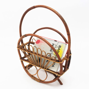 Decoración de mesa, revistero de ratán, soporte para revistas hecho a mano, accesorios de oficina - Product Image 3