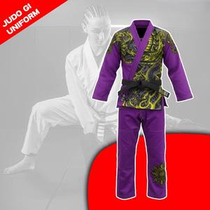 Kimono de BJJ Morado con Estampado de Dragón Amarillo, 100% Poliéster, Unisex, para Adultos, Ropa de Artes Marciales, Impresión por Sublimación, Corte Regular - Product Image 3
