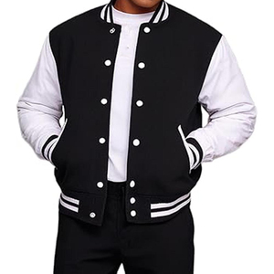 <b>Men's</b> Classic Vintage Baseball <b>Bomber</b> Style <b>Varsity</b> <b>Jacket</b> Custom Made with Wool and Cow Skin Leather <b>Jacket</b> for <b>man</b> - Product Image 4