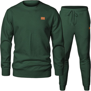 Hot Selling Breathable Winter Customized Men Plus Size Adult Solid Pattern Casual <b>Track</b> <b>Suit</b> Set - Product Image 1