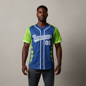 Conjuntos de Camisetas de Béisbol Sublimadas de Poliéster Personalizadas de Última Tendencia, Camisetas de Manga Corta Transpirables y Antibacterianas para Hombre, Color y Nombre Personalizables - Product Image 1