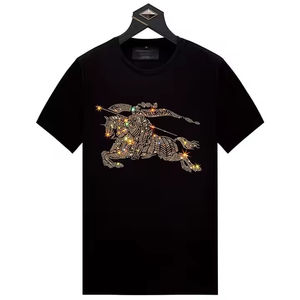 T-shirts unisexes en toile respirante de haute qualité avec impression de strass personnalisée, logo et couleur sur mesure, commandes en gros 2026 - Product Image 5