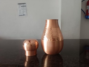 Textured Copper Vintage Luxury <b>Large</b> Capacity Leak Proof <b>Water</b> <b>Bottle</b> for Home Use - Product Image 3