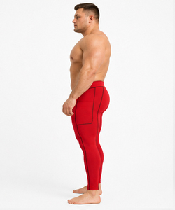 <b>Men</b> Plus Size <b>Compression</b> Leggings High Waist Yoga Pant Elastic Waist Polyester Gym <b>Tights</b> Eco-Friendly Sports Training Legging - Product Image 4