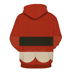 Red Santa Claus Print Hoodie Men's Casual Winter Knitted Sweatshirt Regular Fit Sublimation Christmas winter Transfer Print - Product Image 2