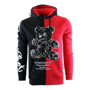 Sweat-shirt à capuche noir pour homme, imprimé squelette de dessin animé, coupe ajustée, streetwear, vêtements d'automne, coton tricoté, manches régulières - Product Image 5