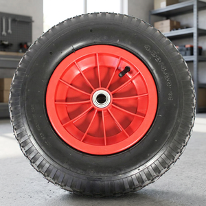 ELITE 16in 4.8/4.00-8 Durable V-Type Hard Tread Rubber & Steel Hub Tire <b>Wheel</b> for Garden Cart Trailer Wagon Wheelbarrow - Product Image 5