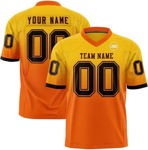 Maillots de football américain personnalisables, respirants, grandes tailles, design simple et épuré, vêtements de sport à manches courtes pour l'été, 100% polyester - Product Image 1