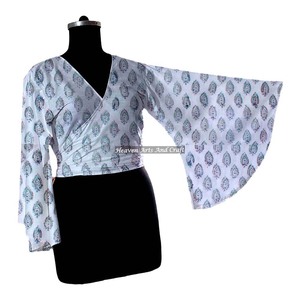 Top Elegante de Algodón Personalizado para Mujer, Verano 2026, Ropa de Playa, Fabricantes de Tops con Estampado a Mano para Primavera - Product Image 3