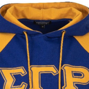 Sudadera con Capucha Azul Rey y Dorado de Manga Corta Unisex, de Forro Polar Técnico, con Gráfico de Letras, Capucha con Cordón, Estilo Casual, Deportivo y Urbano - Product Image 4
