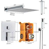 Ensemble de robinetterie de douche murale doré brossé, douche pluie 10 pouces avec douchette, mitigeur de bain monocommande, vente en gros