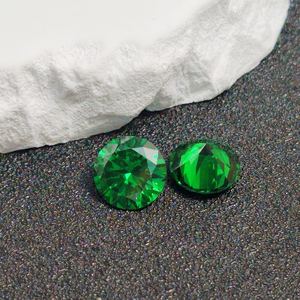 Esmeralda natural redonda facetada, corte brillante, verde medio, esmeralda suelta, varios tamaños, para joyería al por mayor - Product Image 6
