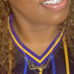 Sigma Gamma Rho Black Pinstripe Jersey SGRho Blue <b>Gold</b> Premium Greek Apparel Women Stylish Shirt - Product Image 4
