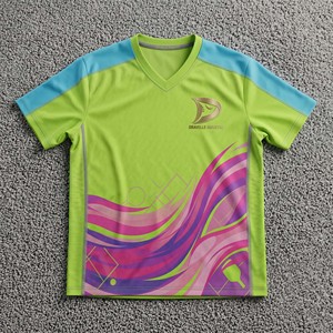 High-Performance Pickleball Shirts Featherweight Quick-Dry Athletic Wear Custom Energy Wave Print - Product Image 1