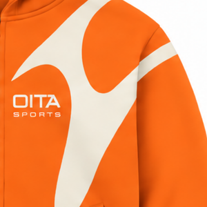Bright Orange Contrast Panel Zip Up Hoodie Men Streetwear Full Zipper Long Sleeve Casual <b>Fleece</b> <b>Hooded</b> <b>Jacket</b> With Pockets - Product Image 5