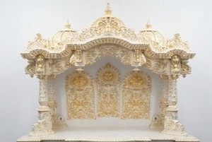 Buy Teak Wood Heavy Carved Customized Temples <b>Mandir</b> Pooja <b>Mandir</b> Modern Style Home Decor Safe Packing California - Product Image 2