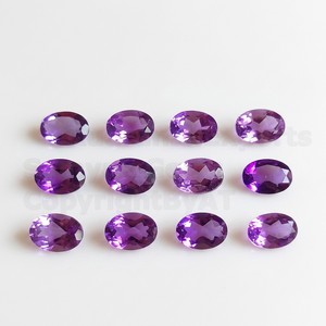 Lot en gros de pierres précieuses d'améthyste violette naturelle, petites ovales facettées, calibrées 3x5mm, pour la fabrication de bijoux - Product Image 1