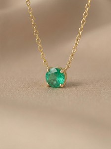 <b>Emerald</b> <b>Pendant</b> May Birthstone Natural Gemstone Children's Women's 925 Sterling Silver 14K Gold Plated IGI Certified Jewelry - Product Image 4