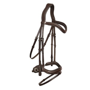Brida para caballo de cuero sueco premium con acolchado suave, rienda simple, cabezada ajustable con manivela y frenteira acolchada para entrenamiento. - Product Image 3