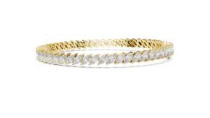 Bracelet tennis en or jaune 10K 14K avec diamants de laboratoire taille marquise inclinée, 8,40 CTW DEF VVS, certifié par un tiers, vente chaude - Product Image 4