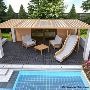 Piastrelle a incastro H Style da 12 pollici per patio e terrazza, installazione rapida e semplice di piastrelle per pavimenti interni/esterni, classe C. - Product Image 4
