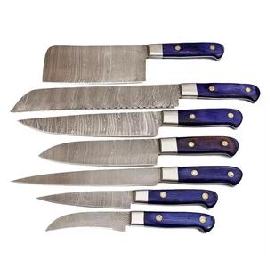 Damascus Steel 7-Piece Chef <b>Knife</b> <b>Set</b> with Wood Handles 67-Layer Carbon Steel Blades Serrated Edge Ambidextrous Design <b>Sharp</b> - Product Image 3