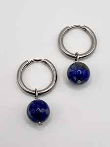 Pendientes Pequeños de Lapislázuli, Plata de Ley, Chapados en Oro, Piedra Natural Curativa, Joyería Hecha a Mano, Regalo para Mujer, Fiesta - Product Image 2