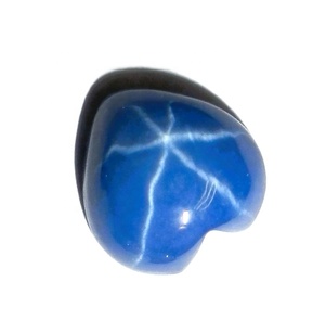Zafiro Azul Estrella de 8x8 mm, 2.5 Quilates, Creado en Laboratorio, Cabujón Pulido con Efecto de Estrella de 6 Puntas para Joyería - Product Image 3