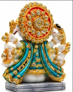 Ganesha Panchmukhi en résine, fait main, décoration de table traditionnelle pour Diwali, figurine religieuse artistique pour la maison - Product Image 1