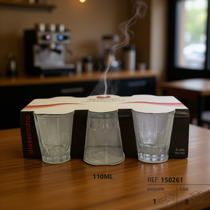 Vaso de Vidrio para Café de 110 ml, Paquete de 12, 1150263VASOS CORTADO - Product Image 3