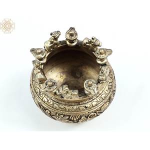 Estatuas hechas a mano de 3 pulgadas de latón Shivling & Nandi Kalash pequeñas estatuas indias de decoración del hogar - Product Image 3