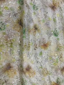 Tissu tissé 100% soie brodé Dobby perlé, teint uni, pour robes de mariée et vêtements - Fabricants sur mesure - Product Image 1