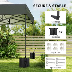 Heavy Duty 10 X 20 ft Pop-Up <b>Canopy</b> <b>Tent</b> UPF50+ Wheeled Bag Dark Gray Portable Outdoor Instant <b>Canopy</b> Shelter - Product Image 6