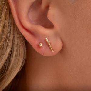 Pendientes de Oro de 9K, 10K, 14K y 18K, Joyería Minimalista y Elegante para Uso Diario, Regalo para Mujeres y Niñas, Pendientes de Oro Simples - Product Image 6