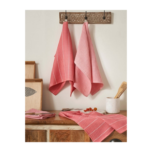 Essuie-tout de cuisine en coton brodé floral rouge 40x60cm 180GSM 200TC, tissu gaufré, certifié BSCI, faible MOQ, OEM ODM, personnalisable, commerce Inde - Product Image 6