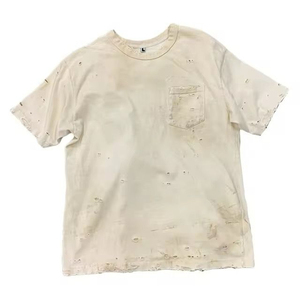 เสื้อยืดเทรนดี้สไตล์ดิสเทรสสำหรับผู้ชาย ผ้าฝ้าย 100% เนื้อผ้าเบาสบาย รับออกแบบโลโก้ พิมพ์ลาย สตรีทแวร์ บริการ OEM - Product Image 1