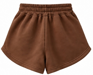 Index Women's Brown Shorts <b>Skirt</b> High <b>Waist</b> <b>Elastic</b> Breathable Pockets Right Leg Logo Sporty Style Knitted Polyester - Product Image 2