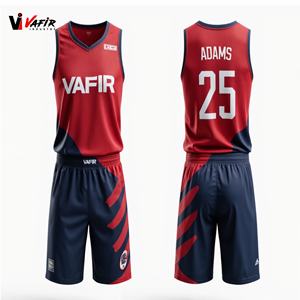 Vêtements de basketball respirants 100% polyester, maillot de basketball personnalisé, uniforme de basketball pour enfants vafir - Product Image 4