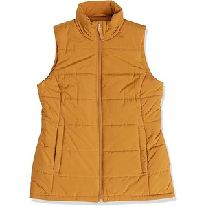 Gilet matelassé sans manches à capuche personnalisé avec logo OEM, en duvet de canard et d'oie, chaud pour l'hiver, pour femme - Product Image 5